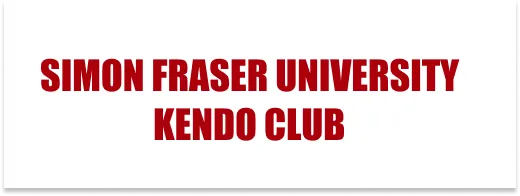 Wordmark: Simon Fraser University Kendo Club, in bold red condensed type.